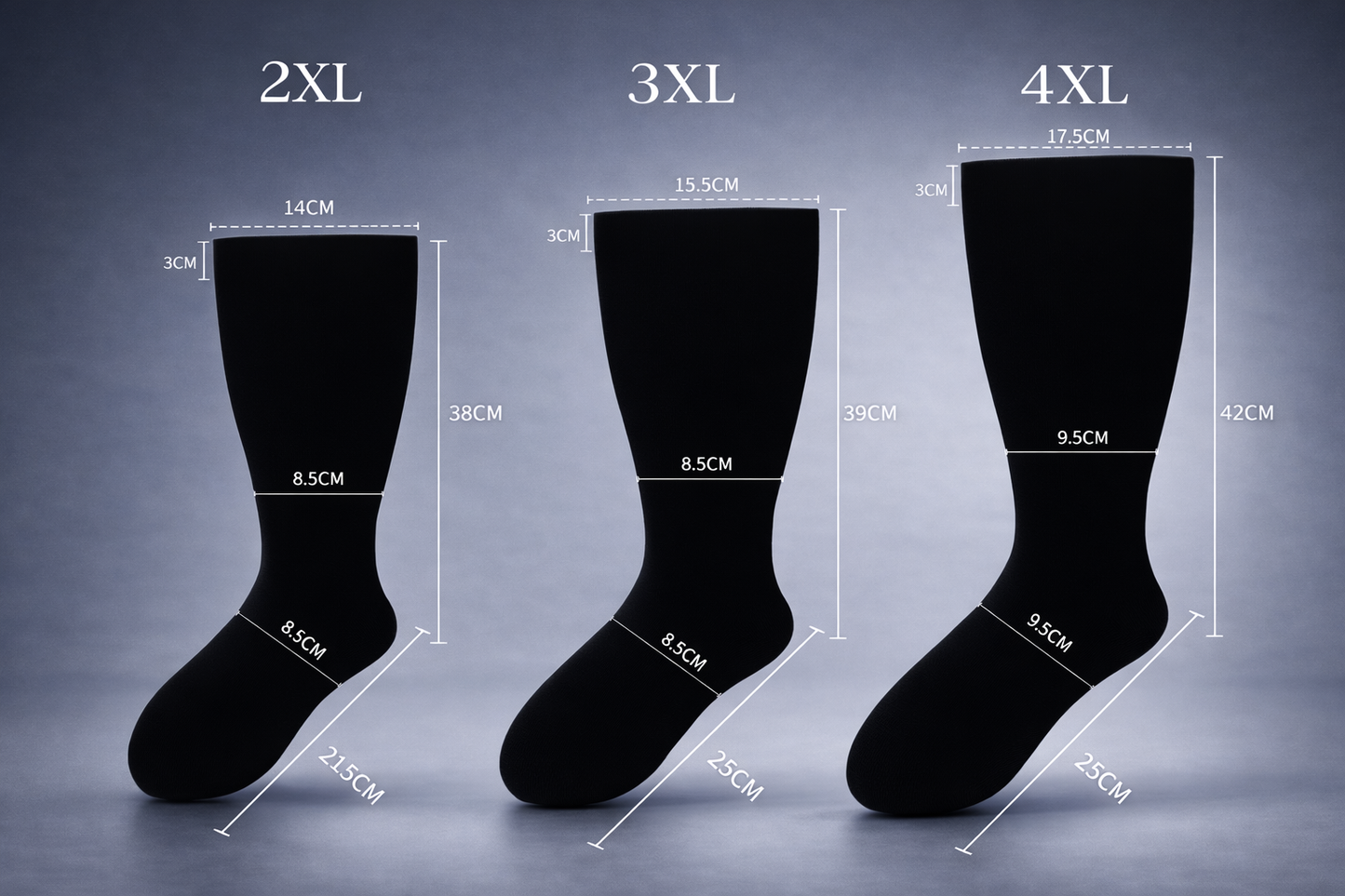 CareEase Plus-Size Graduated Compression Socks