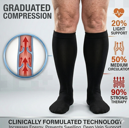 CareEase Plus-Size Graduated Compression Socks